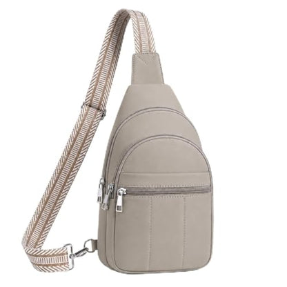 Small Sling Bag for Women, Puffer Crossbody Bag Anti Theft Travel RFID Purses Fanny Packs for Travel Hiking - color: Grey