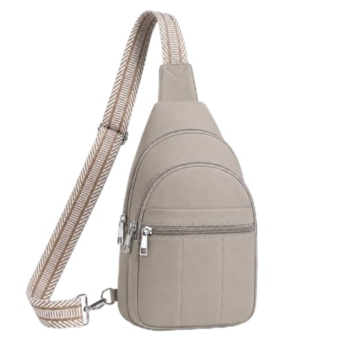 Small Sling Bag for Women, Puffer Crossbody Bag Anti Theft Travel RFID Purses Fanny Packs for Travel Hiking - color: Grey