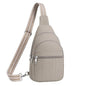 Small Sling Bag for Women, Puffer Crossbody Bag Anti Theft Travel RFID Purses Fanny Packs for Travel Hiking - color: Grey