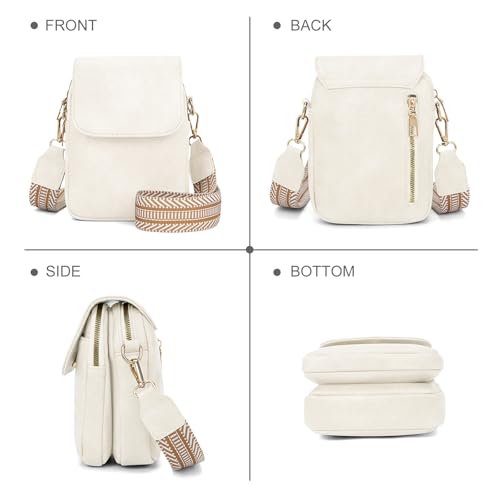 Fashion Small Crossbody Bags for Women Trendy Designer Cell Phone Purses Wallets with Card Holder Anti Theft Travel - color: White