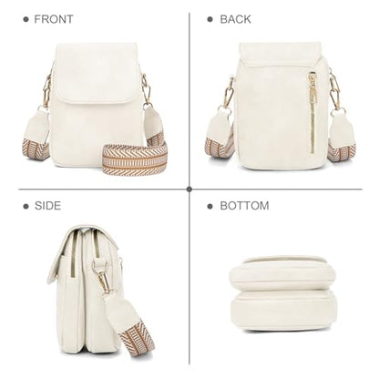 Fashion Small Crossbody Bags for Women Trendy Designer Cell Phone Purses Wallets with Card Holder Anti Theft Travel - color: White