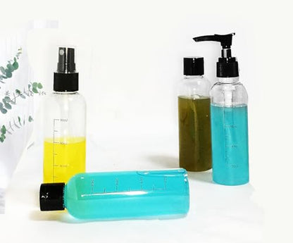 Clear Toiletry Bag with Travel Bottles 100ml Set,TSA Approved Travel Makeup Cosmetic Bag for Women Men Refillable Containers Travel Size Toiletries Bottles Kit for Liquids Shampoo Conditioner Lotion,