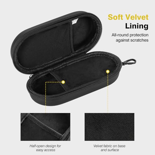 MoKo Double Eyeglass Case, Hard Shell Dual Glasses Case, Travel Sunglass Organizer with Zipper, Eyeglasses Storage Box - color: Black-oval