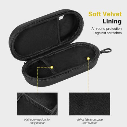 MoKo Double Eyeglass Case, Hard Shell Dual Glasses Case, Travel Sunglass Organizer with Zipper, Eyeglasses Storage Box - color: Black-oval