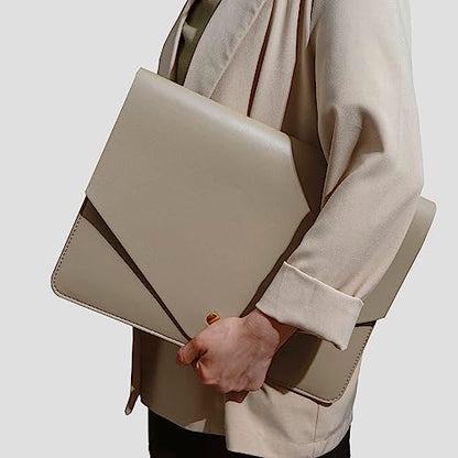 PU Leather Laptop Sleeve Compatible with New 14 inch MacBook Pro A2992 A2918 A2779 A2442,Old MacBook Pro Air 13, Surface Laptop 5th Gen 13.5, Thinkpad X1 Carbon 14 Set of 4PCS Color Khaki - color: Khaki, size: 14Inch Laptop