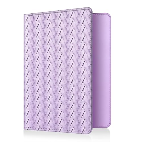 FINTIE Passport Holder, Slim Travel Wallet RFID Blocking Card Case Cover Passport Cover Protector Essentials with Credit Card Slots for Women/Men | Slim - color: Braided Violet