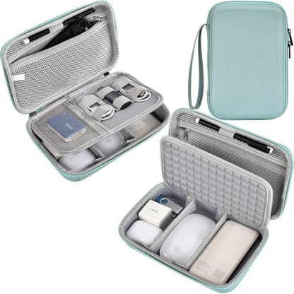 Hard Travel Electronic Organizer Case for MacBook Power Adapter Chargers Cables Power Bank Apple Magic Mouse Apple Pencil USB Flash Disk SD Card Hard Drive Shockproof Accessories Carrying Bag, Green - color: Green