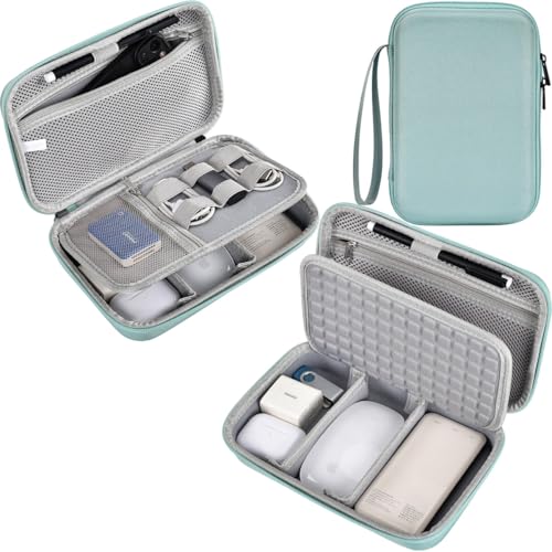 Hard Travel Electronic Organizer Case for MacBook Power Adapter Chargers Cables Power Bank Apple Magic Mouse Apple Pencil USB Flash Disk SD Card Hard Drive Shockproof Accessories Carrying Bag, Green - color: Green