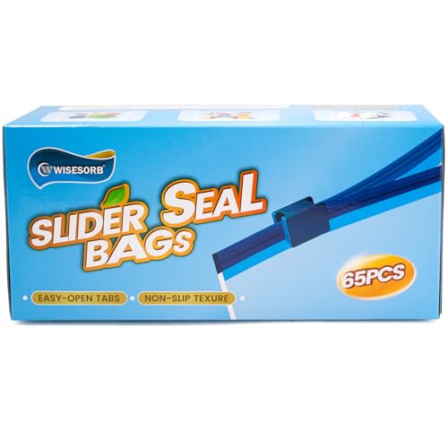WiseFresh 65 Count Sandwich Bags, Food Storage Slider Bags for Preserve Freshness & Protect Flavor(65 Count/Pack, 1 Pack) - color: 65 count, size: Small