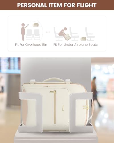LOVEVOOK 40L Travel Backpack Flight Approved Carry on Backpack,3 Packing Cubes,Waterproof Personal Item Travel Bag,TSA Carry on Luggage Suitcase Travel Essentials,Gifts for Women & Men,fits 17" Laptop - color: Beige-flesh Beige, size: Large-40L-4Pcs