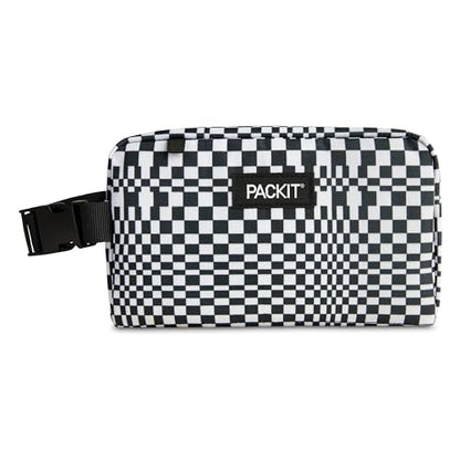 PackIt Freezable Snack Box, Checked Out, Built with EcoFreeze Technology, Collapsible, Reusable, Zip Closure with Buckle Handle, Designed For Work Snacks, Fresh Snacks On the Go, Adults, and All Ages - color: Checked Out