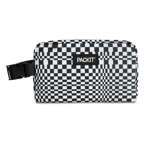 PackIt Freezable Snack Box, Checked Out, Built with EcoFreeze Technology, Collapsible, Reusable, Zip Closure with Buckle Handle, Designed For Work Snacks, Fresh Snacks On the Go, Adults, and All Ages - color: Checked Out
