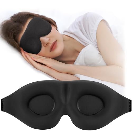 ZGGCD Sleep Mask for Side Sleeper, Light Blocking Sleeping Eye Mask for Women Men, 3D Contoured Cup Night Blindfold, Luxury Eye Cover Eyeshade with Adjustable Strap for Travel, Nap, Black - color: Black