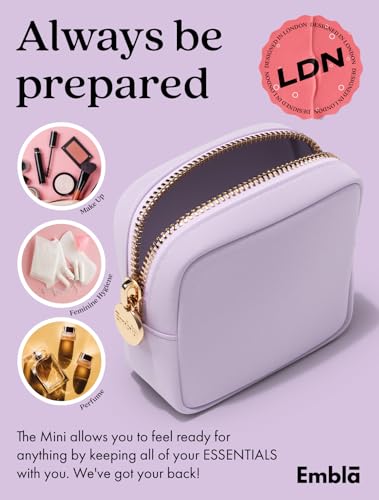 Embla Small Makeup Bag for Purse, Mini Waterproof Nylon Cosmetic Pouch, Durable and Lightweight Travel Toiletry Bag with Smooth Zipper, Lavender - color: Lilac, size: Mini