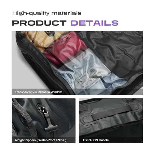 ETROL TPU Vacuum Bag for Travel, 70D Nylon Reusable Compression Bag with IP67 Waterproof Zipper, Compression Packing Cubes for Clothing, Space Saver Bags for Luggage (Full Open, Grey,1Pcs+Pump) - color: Full Open, Grey,1Pcs+Pump
