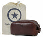 Leather Toiletry Travel Pouch Leather Waterproof Dopp Kit By Aaron Leather Goods - color: Honey Brown