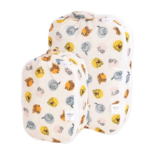 Bumkins Disney Packing Cubes for Travel Bag, Organize Luggage with Compression Bags, Essential Traveling Accessories, Pack Carry On Suitcase for Clothes or Toiletries, Set of 2 Sizes, Winnie the Pooh - color: B3 Winnie the Pooh
