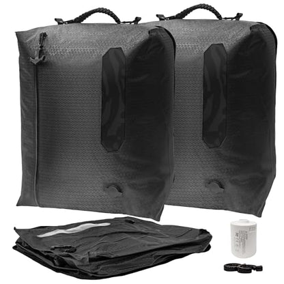 ZPO Travel Vacuum Bags with Pump, IP68 Waterproof Reusable Vacuum Compression Travel Bag with Transparent Window, Reusable Airless Vacuum Kit for Clothes, Backpacks & Suitcases (2 PC+PUMP) - color: Deep Gray & Deep Gray