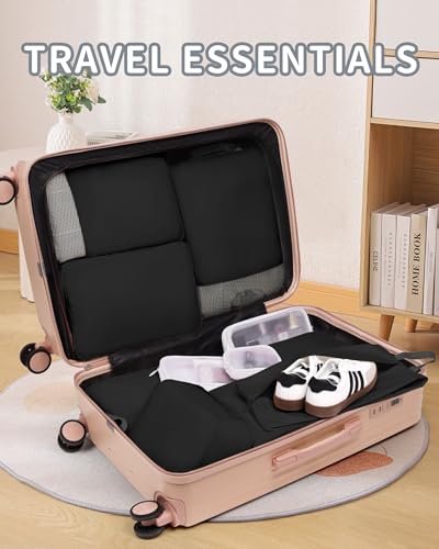 11-Piece Expandable Compression Packing Cubes, Travel Luggage Organizers Set for Suitcase, Lightweight Fabric Packing Bags for Travel Essentials Black - color: Black