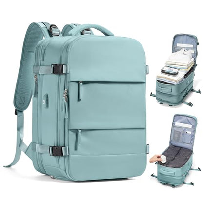 wepadre Vacuum Backpack Travel with Pump Travel Backpack with Vacuum System Expandable Vacpack Compression Backpacks for Travel Easy Vac Pack Carry on Luggage Blue - color: Blue