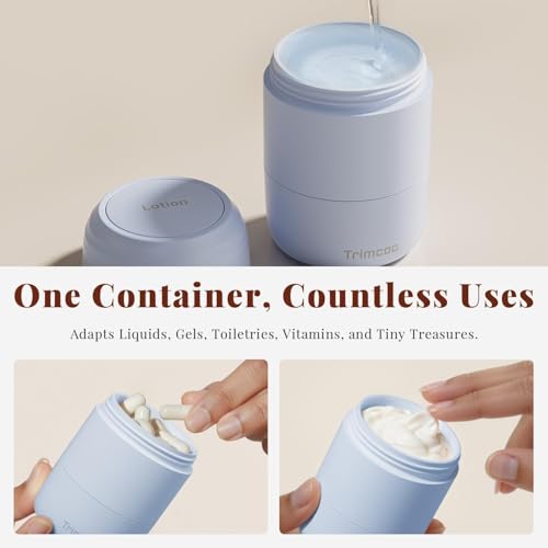 New Travel Toiletry Containers [Ultra Leakproof] TSA-Approved, PLA Hard Shell Jars with 5 Magnetic Labels, Wide Mouth Bottles for Lotion, Cleanser, Shampoo, Conditioner, Blue, 3 Pack, 2OZ - color: Blue, size: 2 oz / 60 ml
