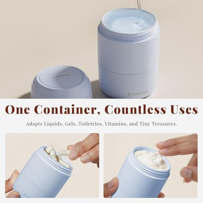 New Travel Toiletry Containers [Ultra Leakproof] TSA-Approved, PLA Hard Shell Jars with 5 Magnetic Labels, Wide Mouth Bottles for Lotion, Cleanser, Shampoo, Conditioner, Blue, 3 Pack, 2OZ - color: Blue, size: 2 oz / 60 ml