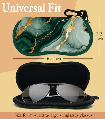 Sunglasses Case Soft Glasses Cases for Women Pouch Eyeglass Bag Eye Glass Kids Girls Sun Glasses Cute Kawaii - color: Marble Green