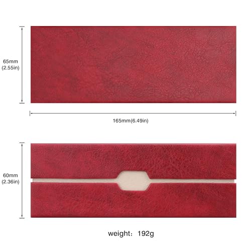LifeArt Eyeglass Case Hard Shell, Portable Sunglass Case, Fashionable PU Leather Eyeglass Case, Lightweight - color: 2lian_red