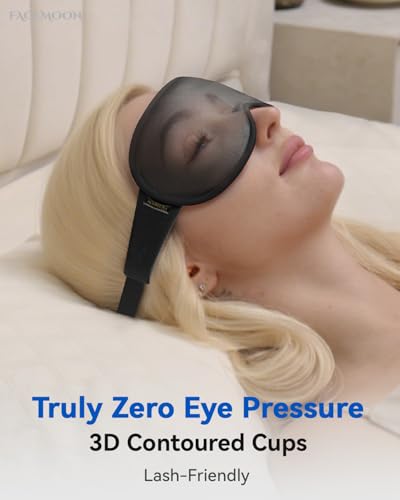 Weighted Blackout Sleep Mask for Men, 3D Contoured Zero Eye Pressure, Lash-Friendly Deep Eye Cups, Adjustable Slide Buckle Strap, Office Nap & Business Travel Essential, Relaxation Gift for Him(Black) - color: Black