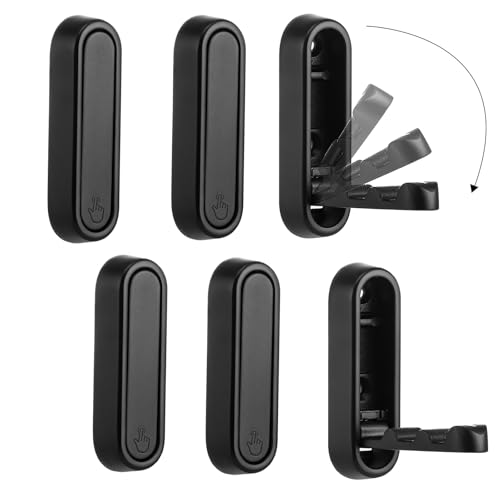 Dntorx Folding Coat Hooks, 6 Pcs Foldable Black Wall Hooks Heavy Duty Foldable Hook Bathroom Towel Hooks Robe Hooks Wall Mounted for Hanging Coat Towels Clothes Hat Bags Keys - color: Black, size: 6 Pieces