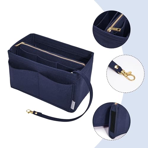 Vercord Felt Organizer Insert for Purse Handbag Tote Bag in Bag Inside Shaper Divider Neo Dark blue Small - color: Dark blue, size: Small
