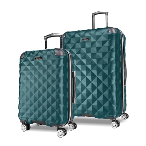 Kenneth Cole REACTION Diamond Tower Collection Lightweight Hardside Expandable 8-Wheel Spinner Travel Luggage, Deep Teal, 2-Piece Set (20" & 28") - color: Deep Teal, size: 2-Piece Set (20" & 28")