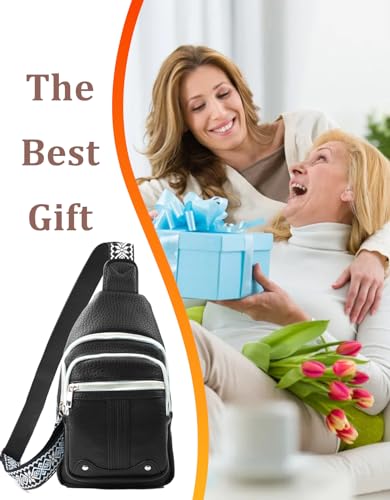 Mothers Day Gifts for Mom Wife Crossbody Bags for Women Gifts for Mom from Daughter Son Husband Anniversy Birthday Family Mother in Law Small Gift Sling Bag Fanny Travel Pack Christmas Gift Ideas - color: Black