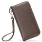 Moflycom Womens Wallet RFID Blocking Genuine Leather Zip Around Wallet Clutch Wristlet Travel Long Purse for Women - color: Coffee