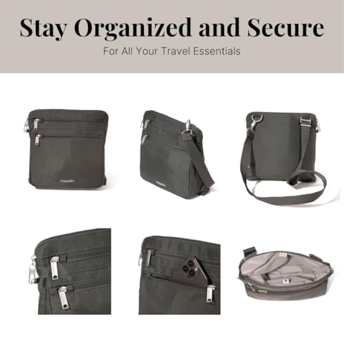 Baggallini Securtex Anti-Theft Crossbody - color: Charcoal