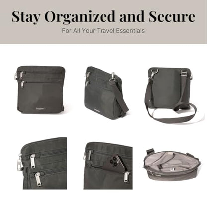 Baggallini Securtex Anti-Theft Crossbody - color: Charcoal