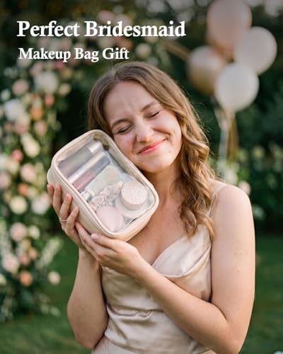 Pocmimut Small Makeup Bag,Clear Make Up Bag Organizer Cute Stuff Pouch Traveling Compact Toiletry Bag Car Bag for Travel Essentials,Pink - color: Pink, style: Small