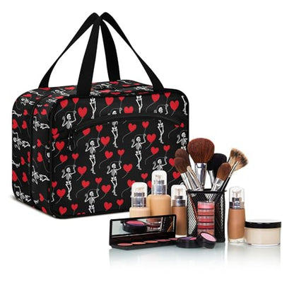 MNSRUU Hanging Toiletry Bags for Women Travel, Gothic Romantic Skull Gothic Toiletry Organizer Portable Travel Toiletry Bags Clear Wash Bags Makeup Bag Cosmetic Bag - color: Skulls 172