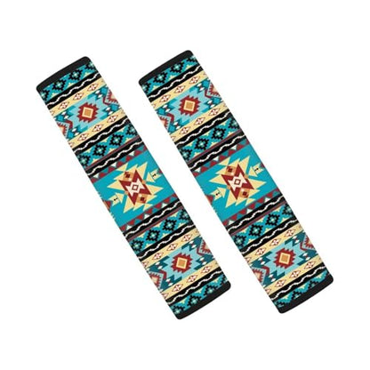 Aztec Auto Seat Belt Cover Seatbelt Shoulder Pad 2 Pack Comfortable Car Interior Automotive Anti-Slip Shoulder Strap Protect Fit Most Car, Truck, Suv, or Van - color: Aztec