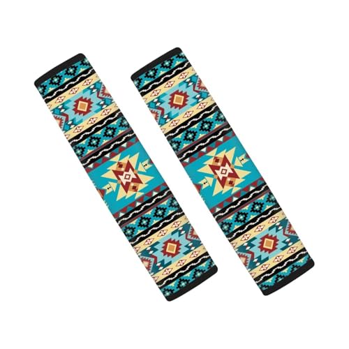 Aztec Auto Seat Belt Cover Seatbelt Shoulder Pad 2 Pack Comfortable Car Interior Automotive Anti-Slip Shoulder Strap Protect Fit Most Car, Truck, Suv, or Van - color: Aztec