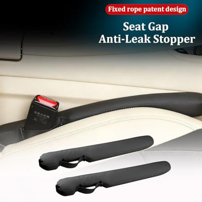 Car Seat Gap Filler, 2PCS Between Vehicle Seats Console Organizer Stop Things from Dropping, Automotive Interior Chair Gap Coverage Fill, Universal for SUV Automobile Truck (Black) - color: Black