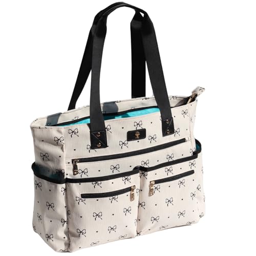 Weekender Bag Carry On Bag Overnight Tote Travel Duffle with 13 Pockets for Travel,Work，Gym,Beach,Teacher,Nurse - color: Corduroy bow