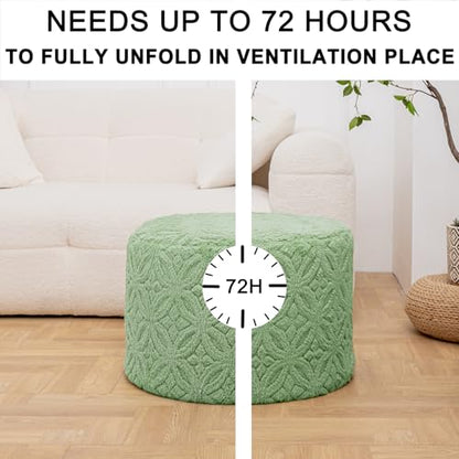 Plush Multi-Functional Ottoman Pouf – Ergonomic Ottoman Foot Rest with Space-Saving Design, Perfect Under Desks, Couches & Sofas (Sage Green) - color: Sage Green