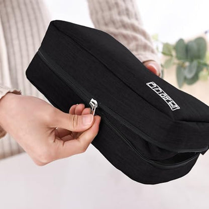Travel toilet bag is used to store toiletries, Suitable for short-term travel use hanging toilet bag (Black) - color: Black