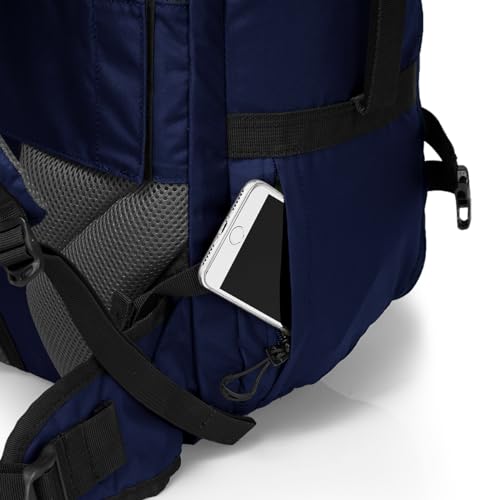torch Travel Backpack 40L – TSA Friendly Flight Approved, Carry-On Waterproof Hiking Daypack with Rain Cover – Lightweight Rucksack for Camping, Trekking, Outdoor Adventures – Takahagi(Blue)