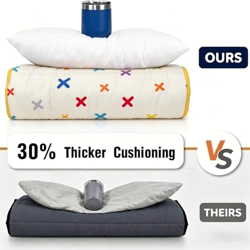 Primlect Thickened Toddler Nap Mat with Removable Pillow and Minky Blanket, Extra Large 55''x35'' Sleeping Bag, Washable, Roll up, Perfect for Daycare, Preschool, Kindergarten, Boys and Girls Beige - color: Beige