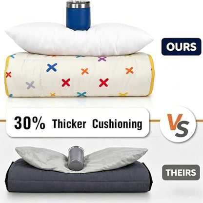 Primlect Thickened Toddler Nap Mat with Removable Pillow and Minky Blanket, Extra Large 55''x35'' Sleeping Bag, Washable, Roll up, Perfect for Daycare, Preschool, Kindergarten, Boys and Girls Beige - color: Beige