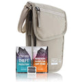 Peak Gear RFID Neck Wallet - The Original Travel Pouch with Adjustable Crossbody Strap + Theft Protection and Lost & Found Service | Beige - color: Beige (Neck Wallet)