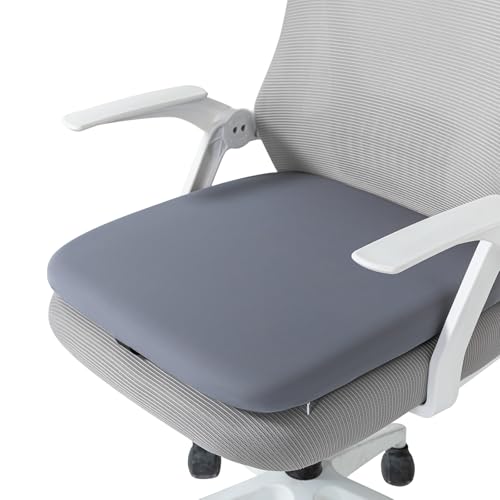 SheRest Office Chair Cushion with Straps, Memory Foam Seat Cushion with Removable Cover, Suitable for Office Chairs, Car Seats, and Airplane Seats, Gray, X-Large - color: Gray, size: X-Large
