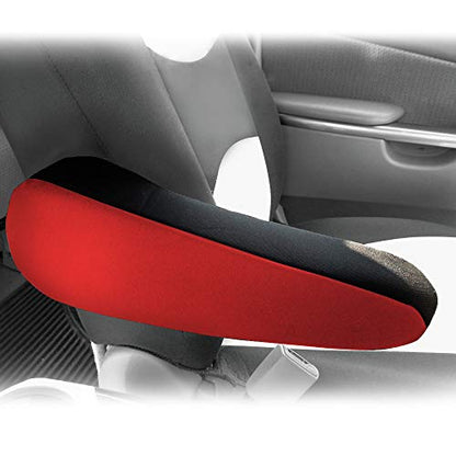 FH Group Flat Cloth Fabric Red Armrest Cover Semi-Universal Fit, One Pair Red - color: Red, style: Armrest Cover